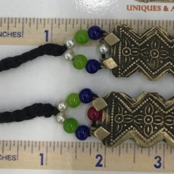 Afghan Motif Choker With Pearls, Tribal Choker Necklace, Pearls Necklace, - Picture 6 of 8